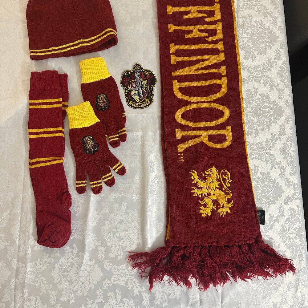 Universal Studios Harry Potter Gryffindor Scarf, Hat, Gloves, and Sock Set